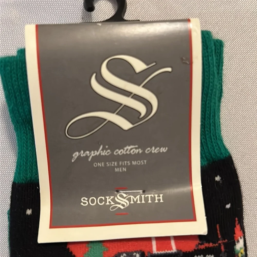 Men’s Christmas socks featuring campers
